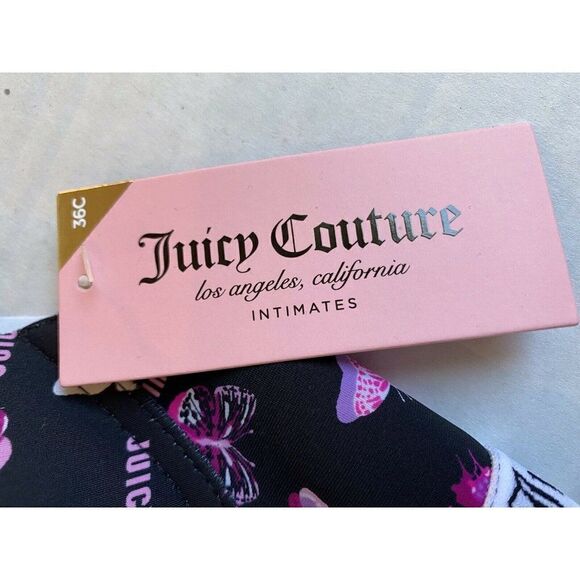 Juicy Couture Sexy Push Up Sz 36C Butterflies Underwire Bra JC5237F  NWT - Picture 2 of 8